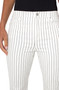 Close up of the Hannah Pinstripe Flare Jeans with Frayed Hem style LM4720SBW from Liverpool in the colors white and black