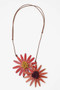 Orange Amaya Double Flower Statement Necklace SKU 23136 from Sylca