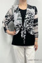 Front of the Grayscale Animal Print Shrug style A357-G11 from Fashion Cage in the colors black and white