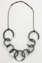 Black and Silver Mesh Statement Necklace SKU 23122 from Sylca Designs