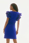 Back of the Silky Knit And Georgette Shift Dress style 251733 from Joseph Ribkoff in the color royal blue