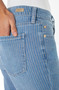 Close up of the Liv Non-Skinny Frayed Hem Jeans style LM2904SF8 from Liverpool Jeans in the Sunset Stripe print