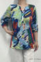Front of the Abstract Crinkle Top style ART10 from Fashion Cage in the Anaya print