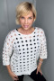Front of the Overlay Sweater with Holes style XY0501WH from Ethyl in the color white