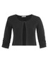 Front of the Ruched Sleeve Shrug style 25503 from Dolcezza in the color black
