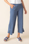 Front of the Cropped Crepe Pants with Front Split style 21372 from Habitat in the color indigo