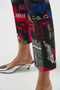 Close up of the Millennium Print Straight Leg Pull-On Pants style 253268 from Joseph Ribkoff in the multicolor print