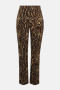 Front of the Silky Knit Animal Print Straight Pants style 253269 from Joseph Ribkoff in the black / brown print