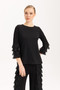 Front of the Mercer Cha Cha Sleeve Top style 421-15375 from Isle in the color black