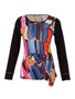 Front of the Baisti Print Side Ruched Tunic style 75621 from Dolcezza in the multicolor print
