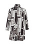 Back of the Baisti Print Car Coat style 75636 from Dolcezza in the colors black and white