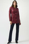 Front of the Foiled Faux Suede Fitted Jacket style 253934 from Joseph Ribkoff in the color merlot