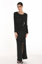 Front of the Bodycon Sparkle Maxi Dress style 259260 from Frank Lyman in the colors black and silver