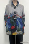 Front of the Brushstroke Wire Collar Jacket style AM586 from Creation in the multicolor print