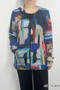 Front of the Abstract Art Print Hooded Jacket style ART-16 from Creation in the multicolor print