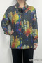 Front of the Cowl Neck Drawstring Top style ART-25 from Creation in the multicolor print