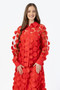 Front of the Mesh Cut-Out Button Up Shirt style 253854 from Funsport in the color red