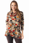 Front of the Polka-Dot Crossover Button Tab Top style 630-4612 from Pure Essence in the multicolor print