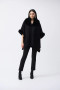 Front of the Brushed Jacquard and Faux Fur Cape style 243930 from Joseph Ribkoff in the color black