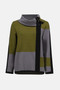 Front of the Jacquard Sweater Color Block Pullover style 253911 from Joseph Ribkoff in the colors black, artichoke and gray