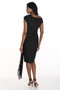 Back of the Draped Chiffon Off-The-Shoulder Dress style 259755 from Frank Lyman in the color black