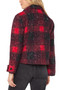 Back of the Checkered Print Boxy Shacket style LM1B17C84 from Liverpool Jeans in the colors red and black