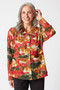 Front of the Abstract Brushstrokes Jacket style 50744 from Habitat in the color ruby