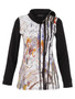 Front of the Abstract Print Zip Neck Tunic style 75652 from Dolcezza in the multicolor print