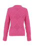 Back of the Pink Cable Knit Sweater style 75306 from Dolcezza in the color magenta