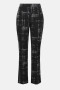 Front of the Jacquard Sweater Plaid Print Pull-On Pants style 253179 from Joseph Ribkoff in the colors black and off white