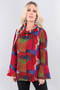 Front of the Plum Print Wire Collar Jacket style 5916 from Michael Tyler in the multicolor print