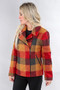 Front of the Plaid Zip Up Woolen Jacquard Coat style 5939 from Michael Tyler in the multicolor print