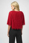 Back of the Novelty Fringe Boxy Top style 254105 from Joseph Ribkoff in the color red