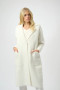Front of the Feather Yarn and Faux Fur Sweater Coat style 254954 from Joseph Ribkoff in the color winter white