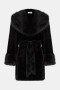 Front of the Faux Fur Shawl Collar Fitted Coat style 254907 from Joseph Ribkoff in the color black