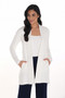 Front of the Blingy Long Cardigan style 254998 from Frank Lyman in the color winter white