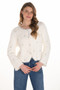 Front of the Faux Fur Pearl Accent Cardigan style 254950 from Frank Lyman in the color winter white
