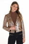 Front of the Grommet Moto Jacket style 254997 from Frank Lyman in the colors cognac and gold