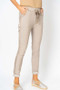 Front of the Side Ribbon Hot Wash Jegging style 2120HW from Look Mode in the color beige