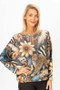 Front of the Jungle Print Batwing Sweater style 0820 from Look Mode in the multicolor print