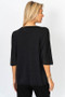 Back of the Pearl  V-Neck Top style 21130 from Look Mode in the color black