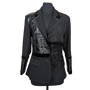 Front of the Night Out Mixed Media Blazer style P702447 from Berek in the color black