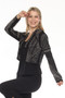 Side of the Studded Cropped Jacket style Z13304 from AZI Jeans in the color black