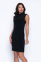Front of the Sleeveless Mock Neck Dress style 194028 from Frank Lyman in the color black