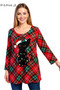 Front of the Kitty Christmas Shirt style GTP-5-1 from Creation in the multicolor print