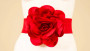 Front of the Flower Elastic Belt style BT981 from Samuel Dong in the color red
