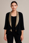 Front of the Reversible Metallic Peplum Jacket style J12923TO from Eva Varro in the colors gold and black