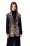 Front of the 2 Button Leopard Print Vest style J13020 from Eva Varro in the Brooke print