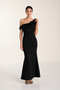 Front of the Off Shoulder Ruffle Dress style 268108 from Frank Lyman in the color black