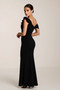 Back of the Off Shoulder Ruffle Dress style 268108 from Frank Lyman in the color black